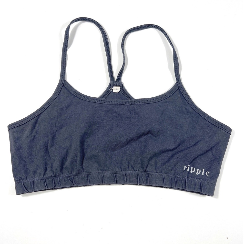 Ripple Gray Cotton Bralette - Lightweight Comfort